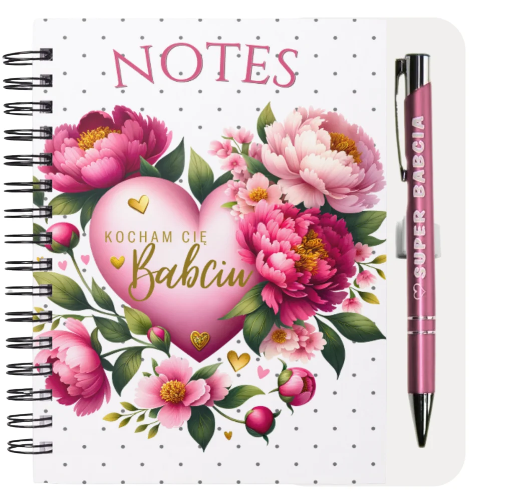 Notes z długopisem dla Babci prezent dzień babci #3362B5