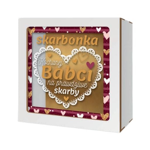 Skarbonka z okienkiem – Kochana Babcia prawdziwy skarb – dzień babci #3301B3