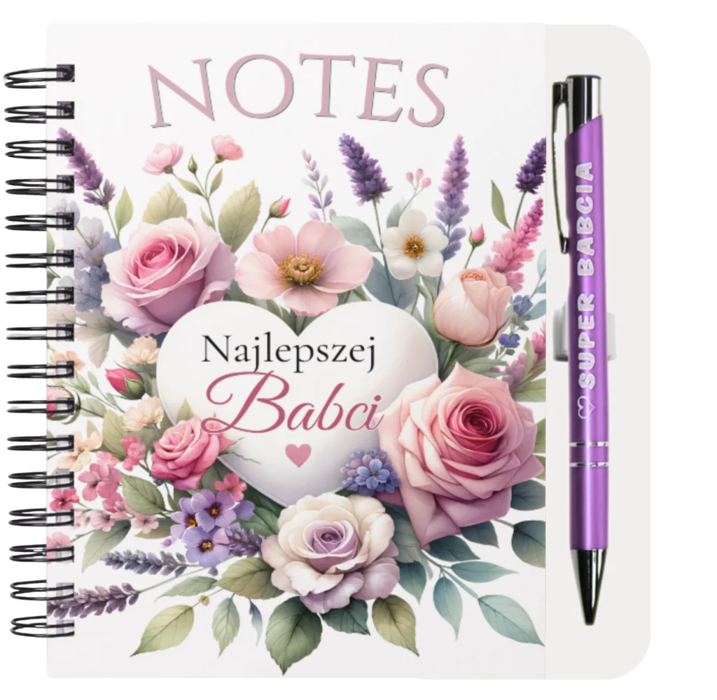 Notes z długopisem dla Babci prezent dzień babci #3362B6
