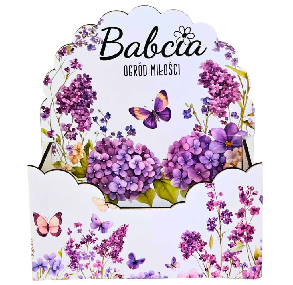 Flower box dla babci - pudełko prezentowe – dzień babci #3319B8