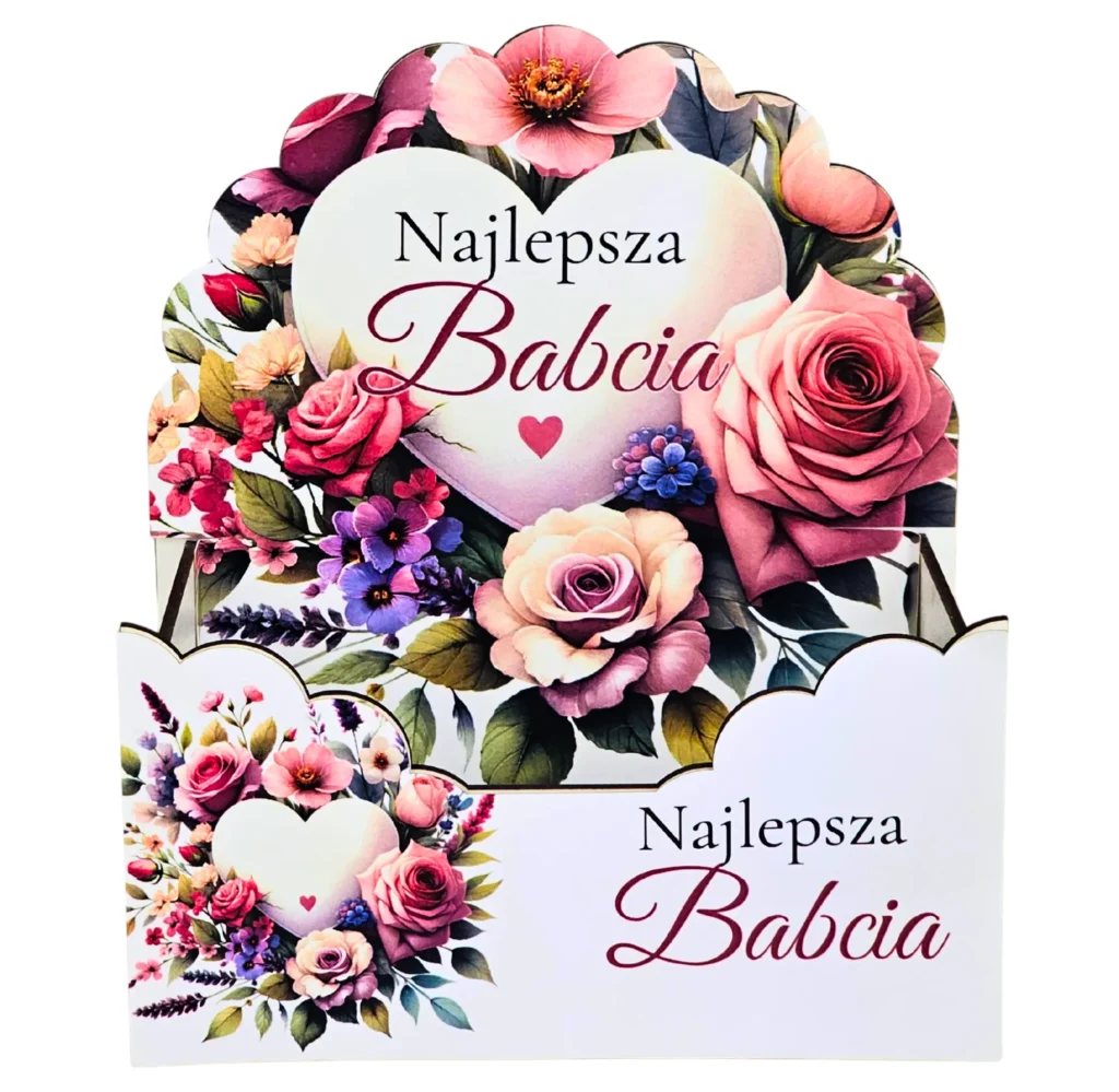 Flower box dla babci - pudełko prezentowe – dzień babci #3319B6