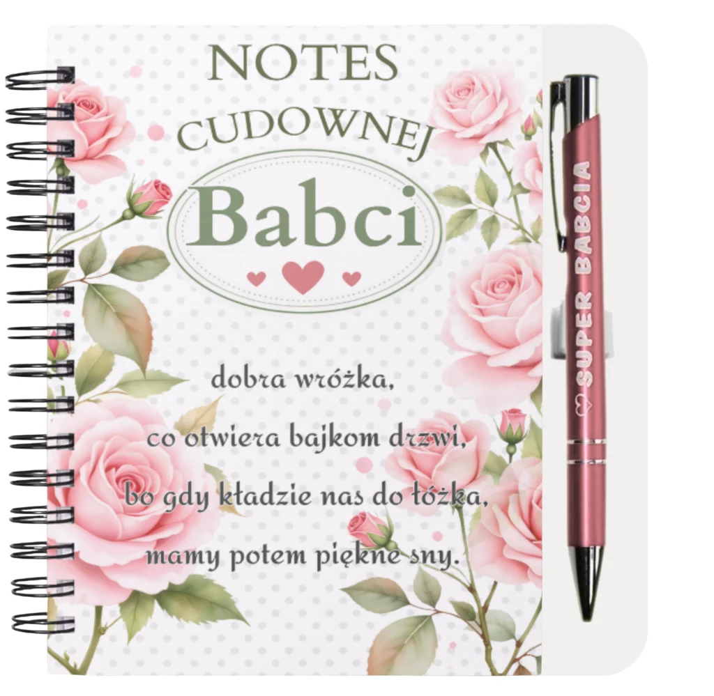 Notes z długopisem dla Babci prezent dzień babci #3362B7