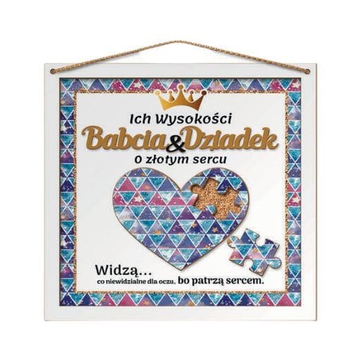 Obrazek Puzzle 3D – Ich Wysokości Babcia i Dziadek o złotym sercu – dzień babci i dziadka #3314BD2