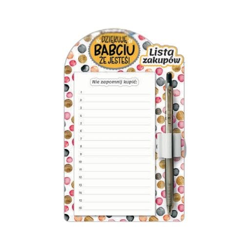Lista zakupów – Dziękuję Babciu że jesteś – dzień babci #3331B4