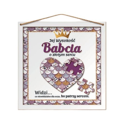 Obrazek Puzzle 3D – Jej wysokość Babcia o złotym sercu – dzień babci #3314B2