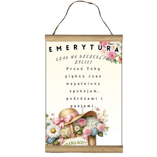 Dyplom na emeryturę życzenia - Emerytura czas na szczęśliwe życie - #3306-EM3