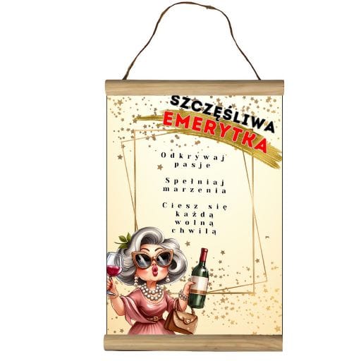 Dyplom na emeryturę życzenia - Szczęśliwa Emerytka - #3306-EM1