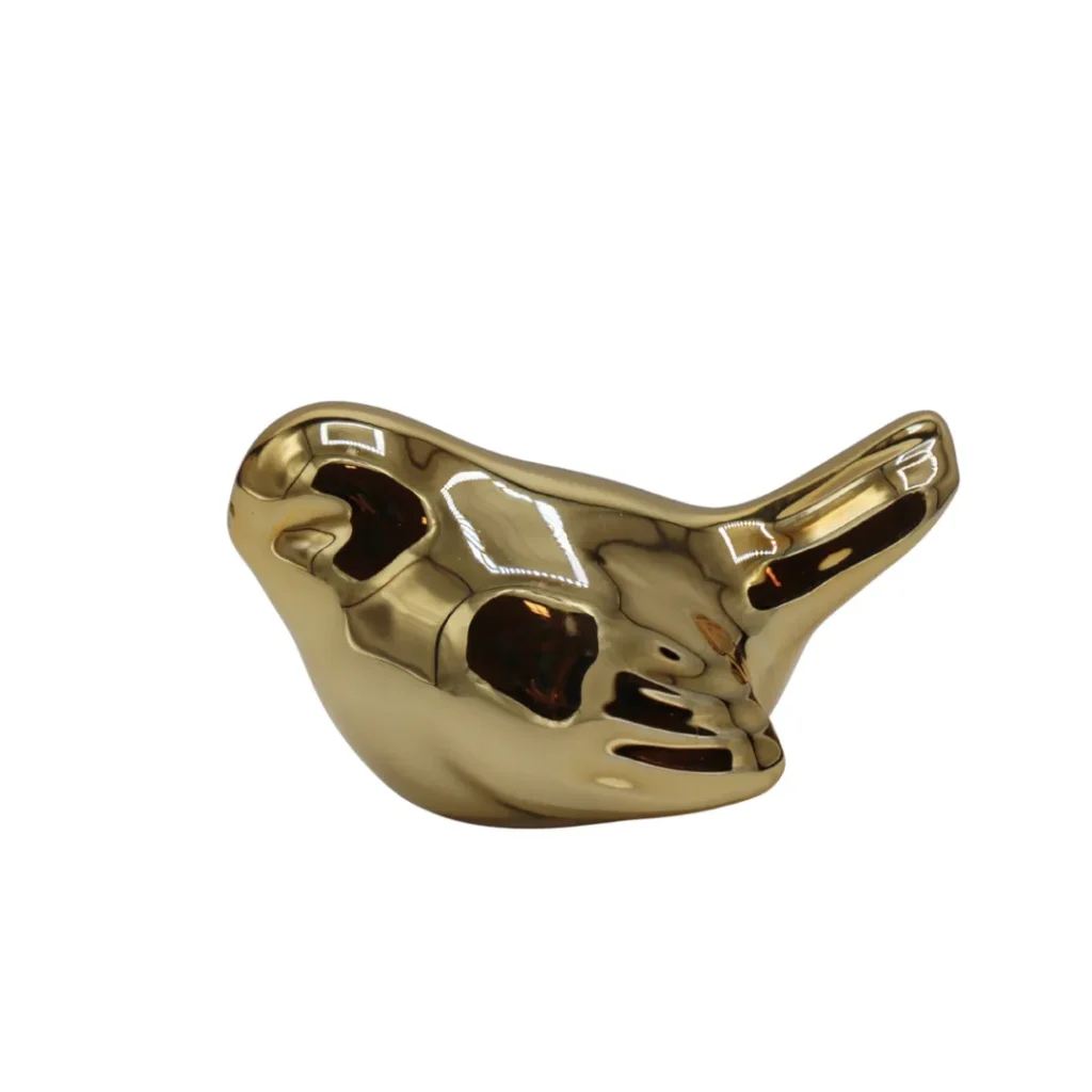 PTASZEK CERAMICZNY ZŁOTY MAŁY 93536 - ZESTAW 12 szt