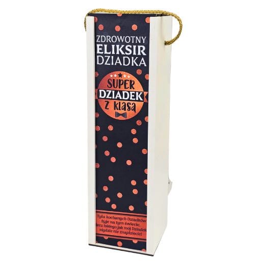 Skrzynka pudełko na butelkę alkoholu - Super Dziadek z klasą - dzień dziadka - #3311D2