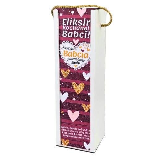 Skrzynka pudełko na butelkę alkoholu - Kochana Babcia prawdziwy skarb - dzień babci - #3311B3