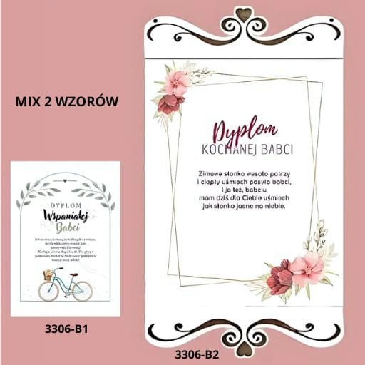 Dyplom okolicznościowy Babcia – dzień babci #3306B