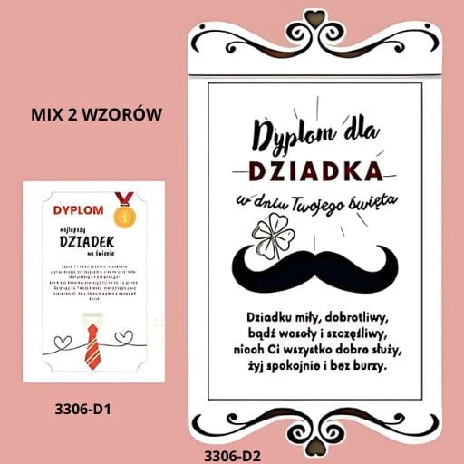 Dyplom okolicznościowy Dziadek – dzień dziadka #3306D